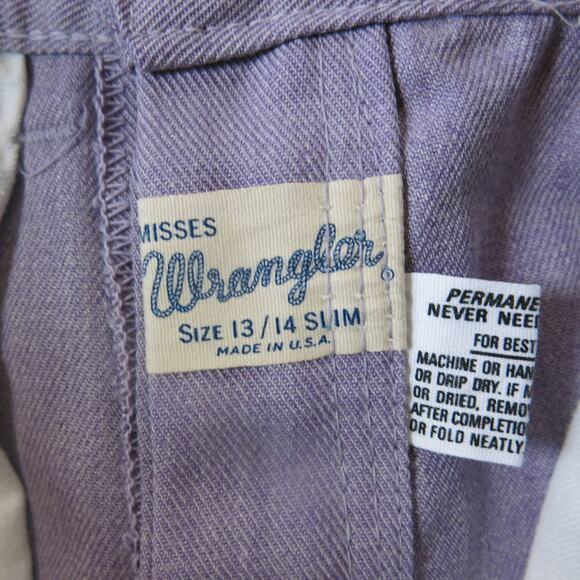 VINTAGE WRANGLER 70-80s Jeans Size 13/14 Slim Misses Purple Permanent Press - Picture 6 of 6